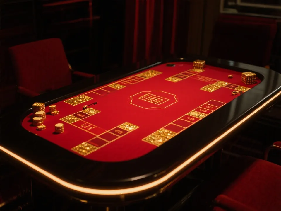 红金风格棋牌对战场景